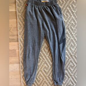 Aviator nation charcoal gray sweatpants faded black bolt size men’s s/women’s m